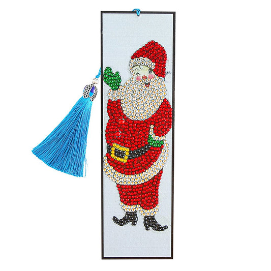 Father Christmas Diamond Painting Bookmark DIY Leather Tassel Book Marks