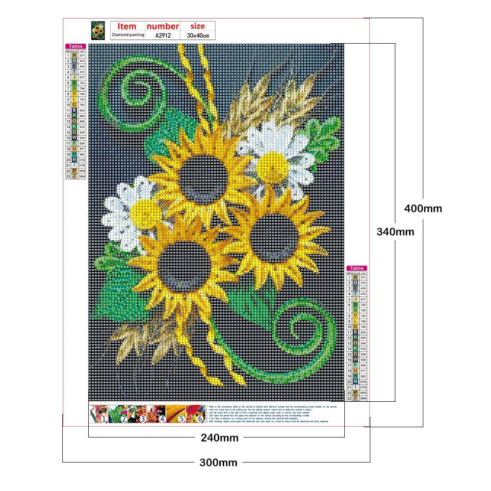 Diamond Painting - Full Round -Sunflower