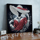 DIY Pearl Painting With Frame - Handmade Self-Adhesive Pearls - Red Dress Lady (30*30cm) A
