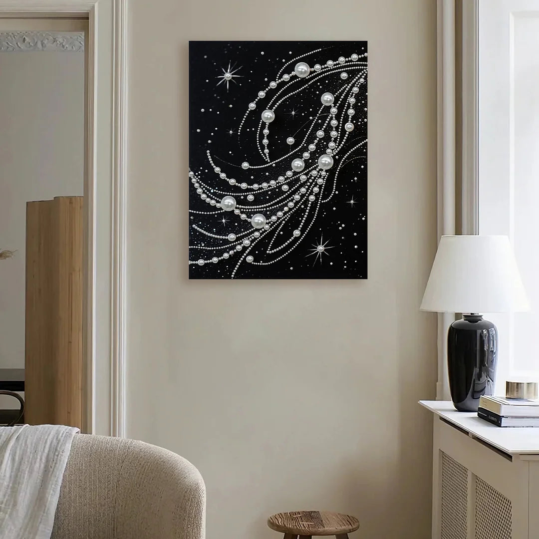DIY Pearl Painting With Frame - Handmade Self-Adhesive Pearls - Milky Way (30*40cm)