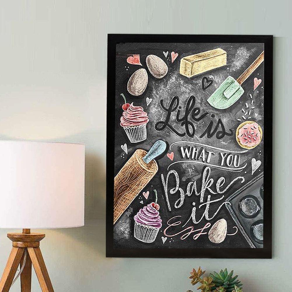 Diamond Painting - Partial Round - Ice Cream Blackboard