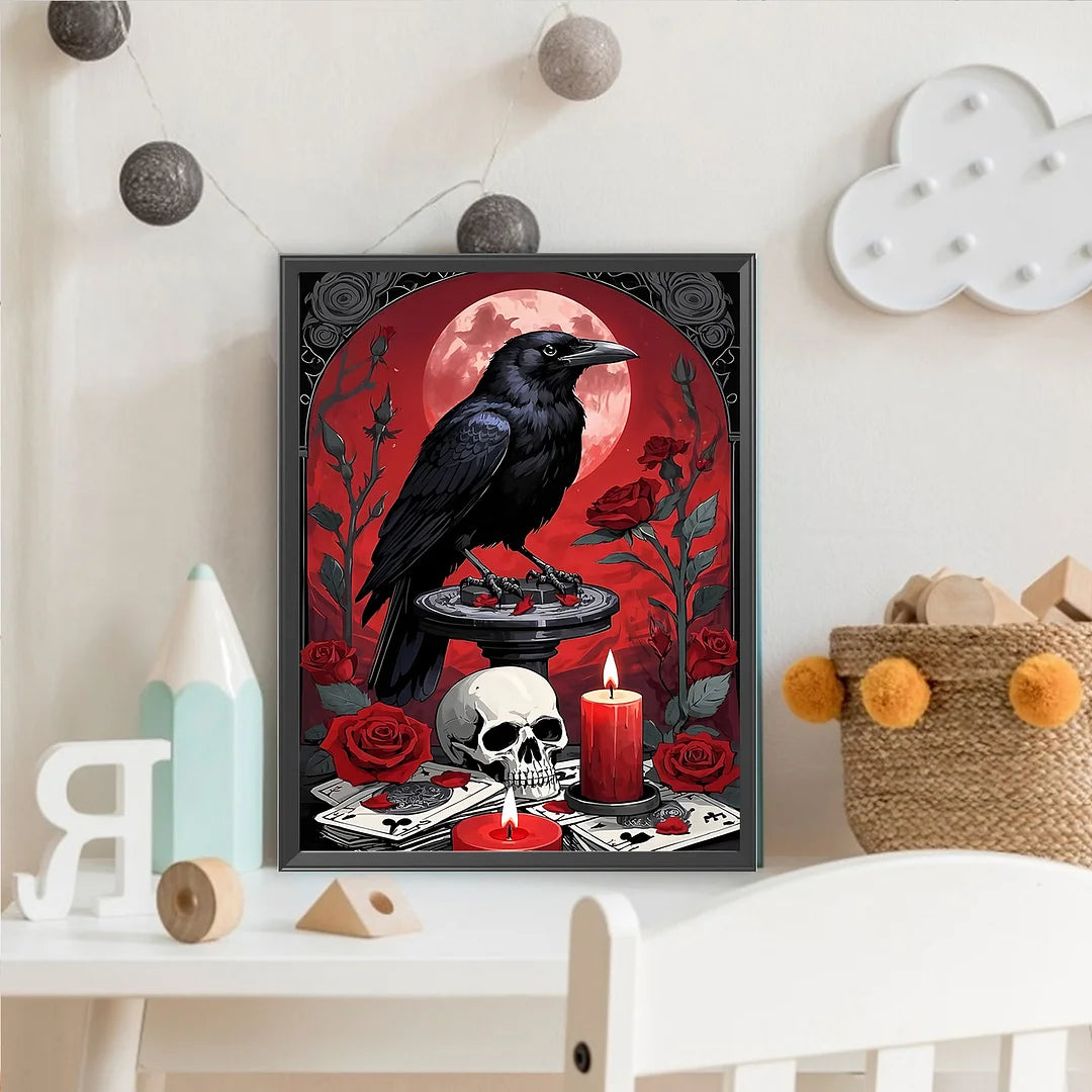 Diamond Painting - Full Round / Square - Skeleton And Crow