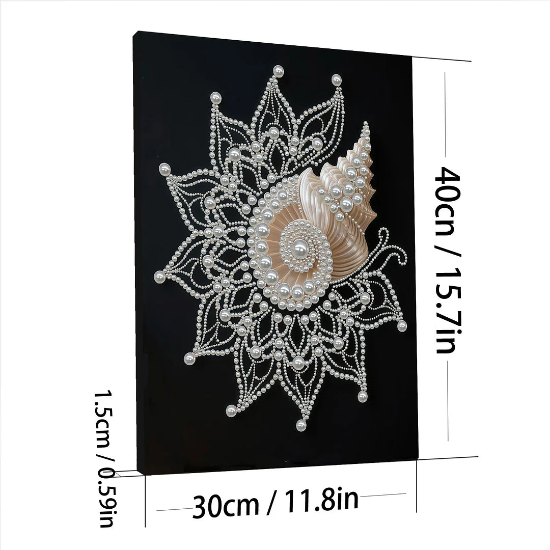DIY Pearl Painting With Frame - Handmade Self-Adhesive Pearls - Flower (30*40cm)