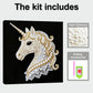 DIY Pearl Painting With Frame - Handmade Self-Adhesive Pearls - Unicorn (25*25cm) C