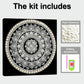 DIY Pearl Painting With Frame - Handmade Self-Adhesive Pearls - Classic Silver Mandala (25*25cm)