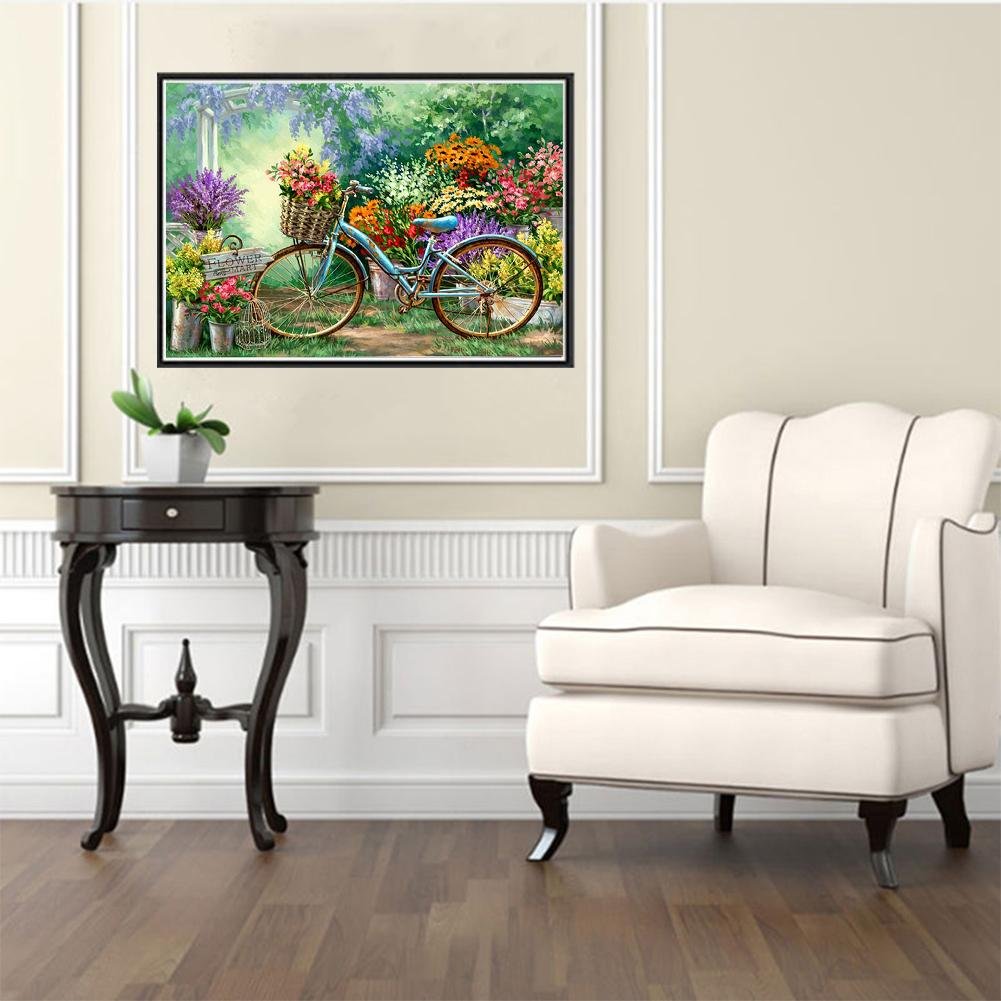 Diamond Painting - Partial Round - Garden Bike