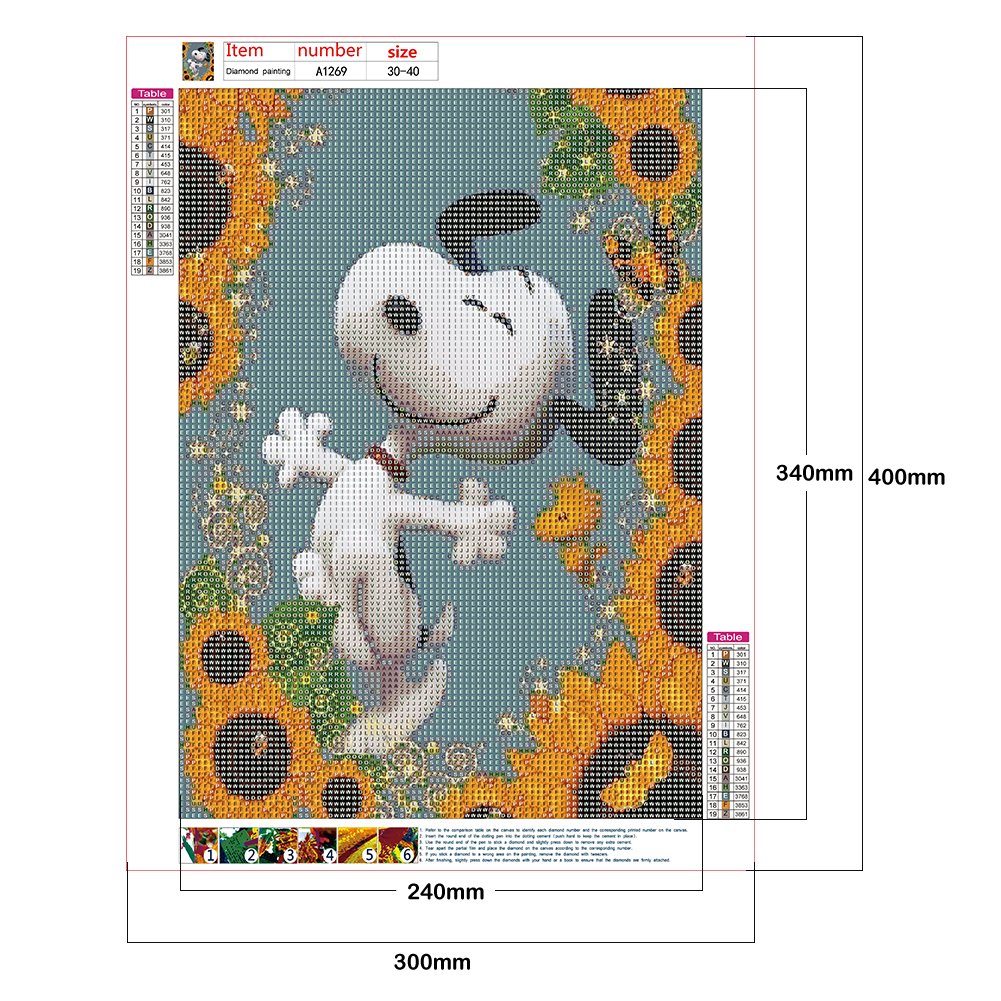 Snoopy Diamond Painting Canvas Size