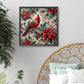 Diamond Painting - Full Round / Square - Red Poinsettia Cardinal