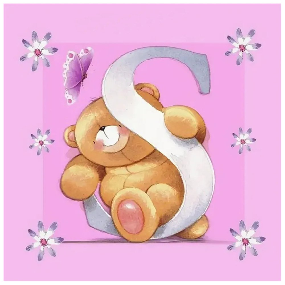 Diamond Painting - Full Round - Letter Bear