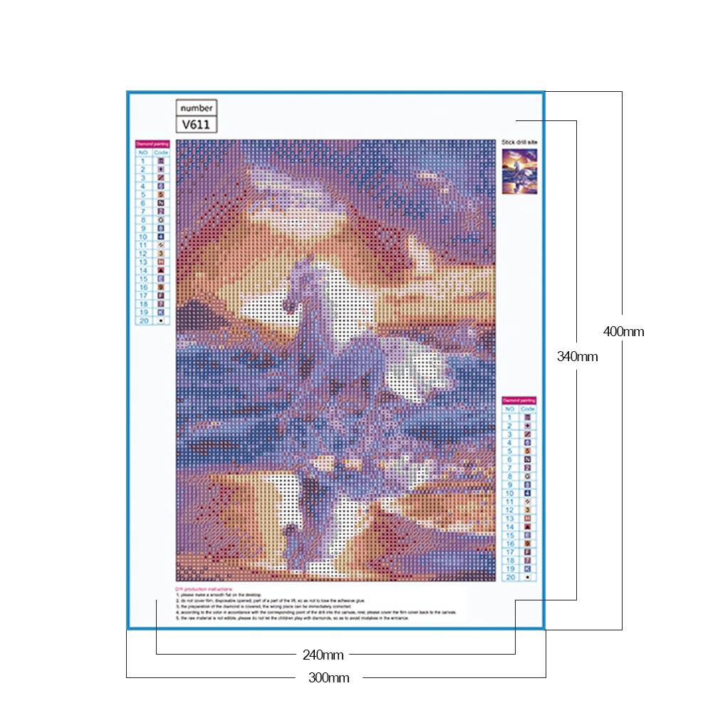 Diamond Painting - Full Round - White Horse On The Beach