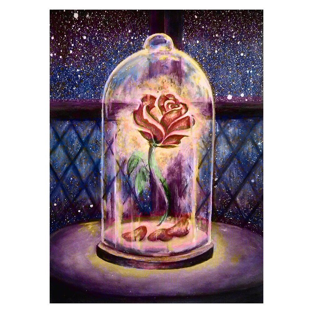 11ct Stamped Cross Stitch Rose In Glass(35*48cm)