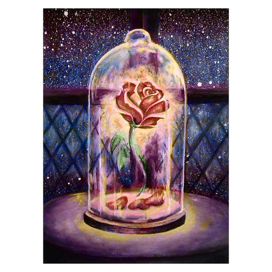 11ct Stamped Cross Stitch Rose In Glass(35*48cm)