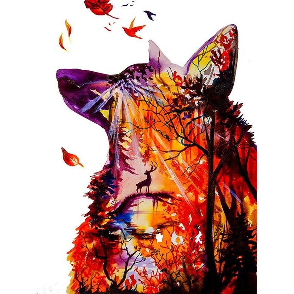 diamond painting art autumn nature animal scenery