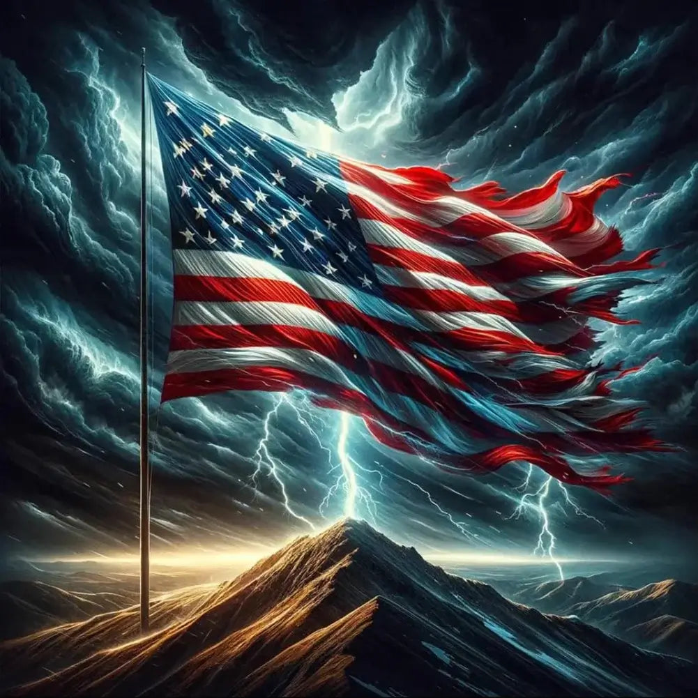 5D DIY Diamond Painting Kit - Full Round / Square - American Flag B