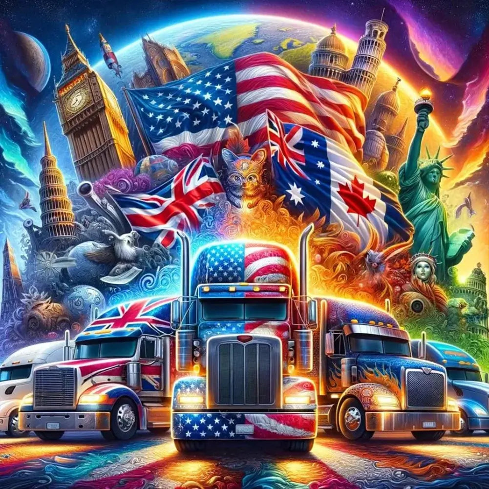 5D DIY Diamond Painting Kit - Full Round / Square - American Flag