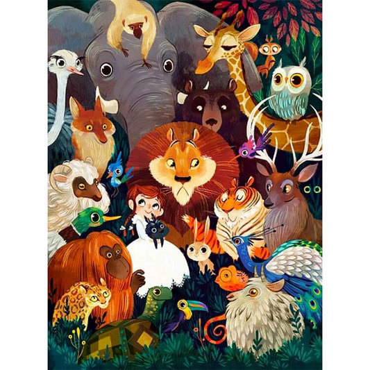 animal family diy 5d diamond painting kit