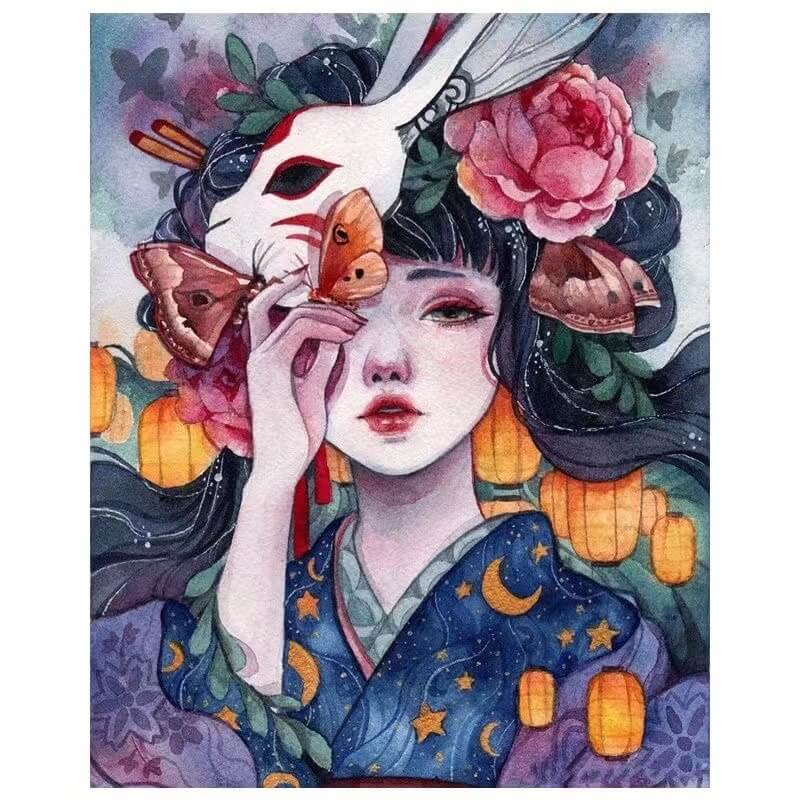 Diamond Painting - Full Round / Square - Anime Girl With Mask