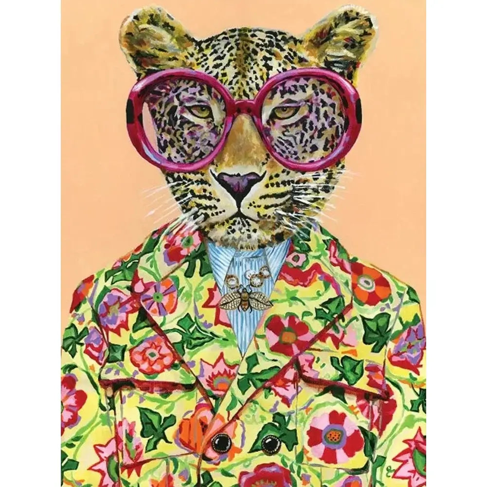 5D DIY Diamond Painting Kit - Full Round / Square - Anthropomorphic Leopard B