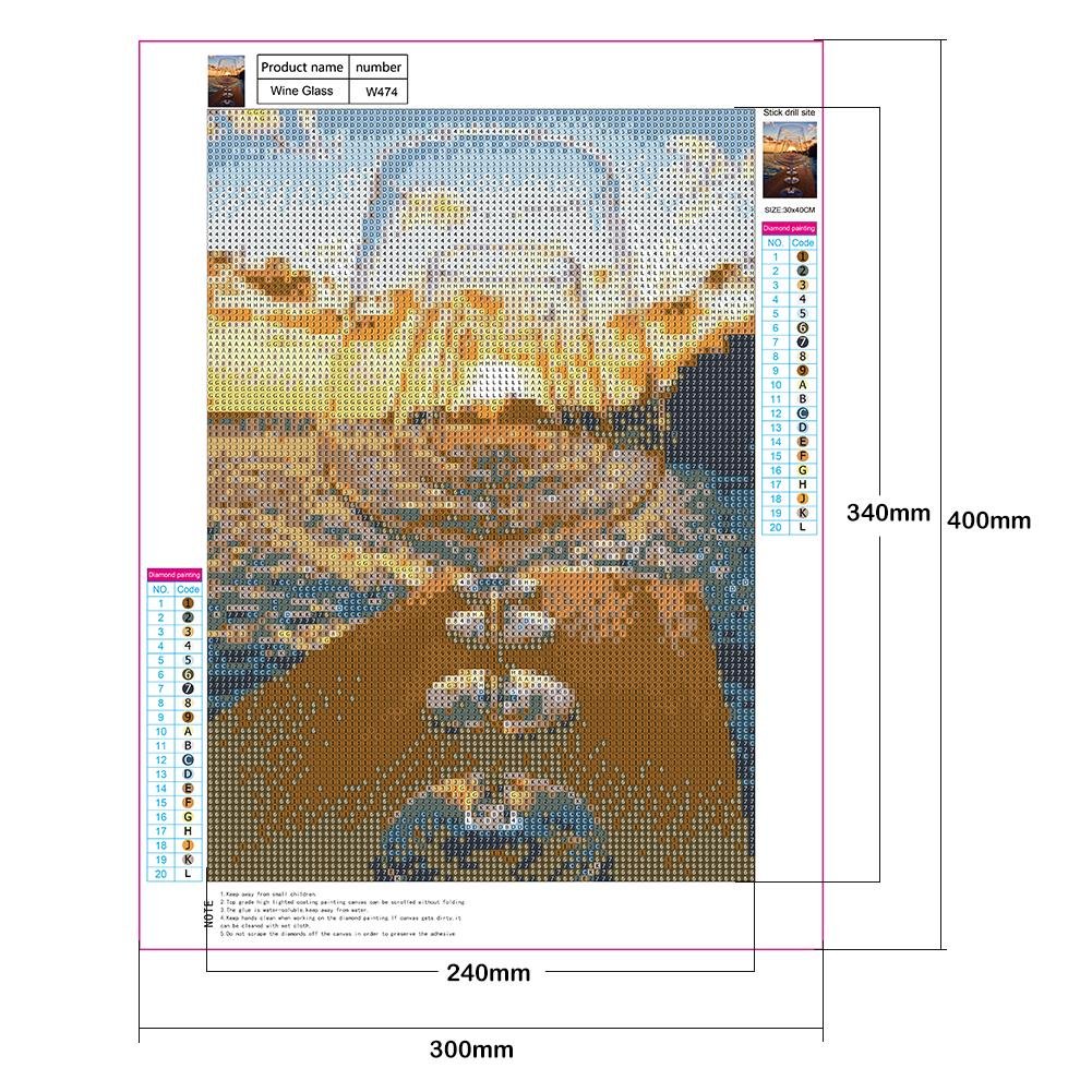 Diamond Painting - Full Round - Wine Glass B