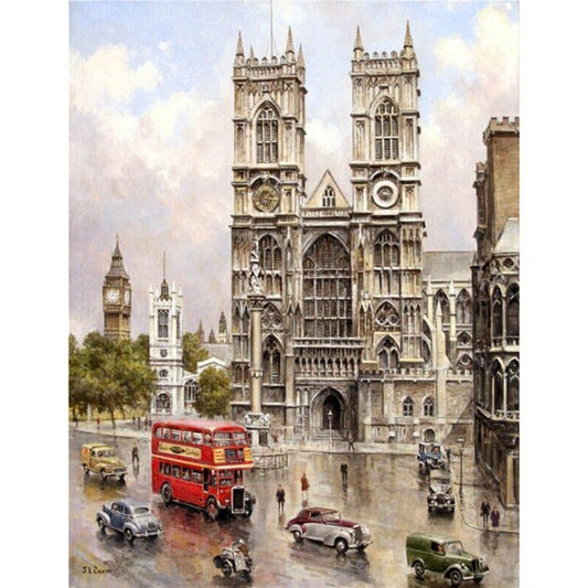16x20 Inch Oil Painting By Numbers Ancient Castles DIY Canvas Coloring Picture