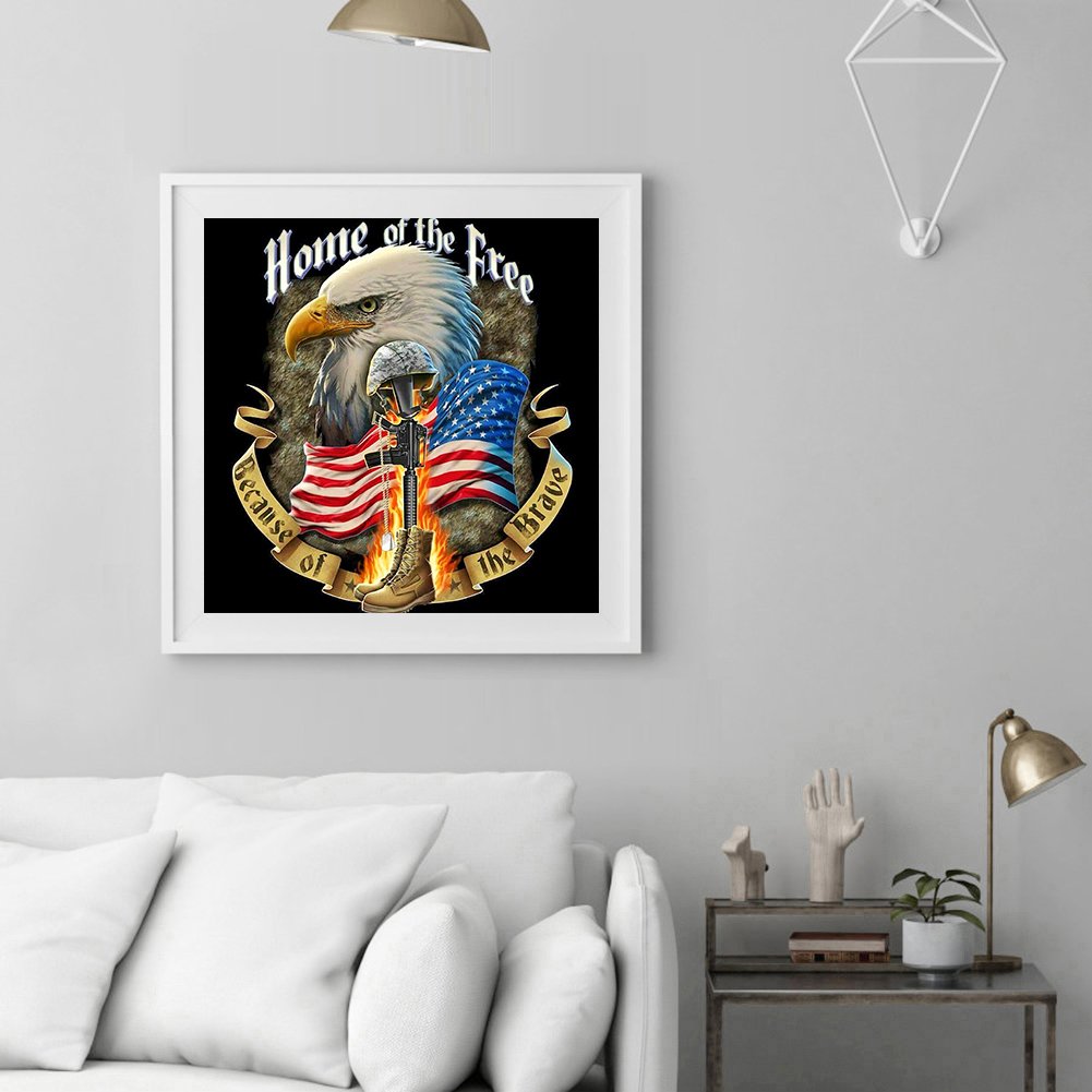 11ct Stamped Cross Stitch - Eagle Flag(45*45cm)