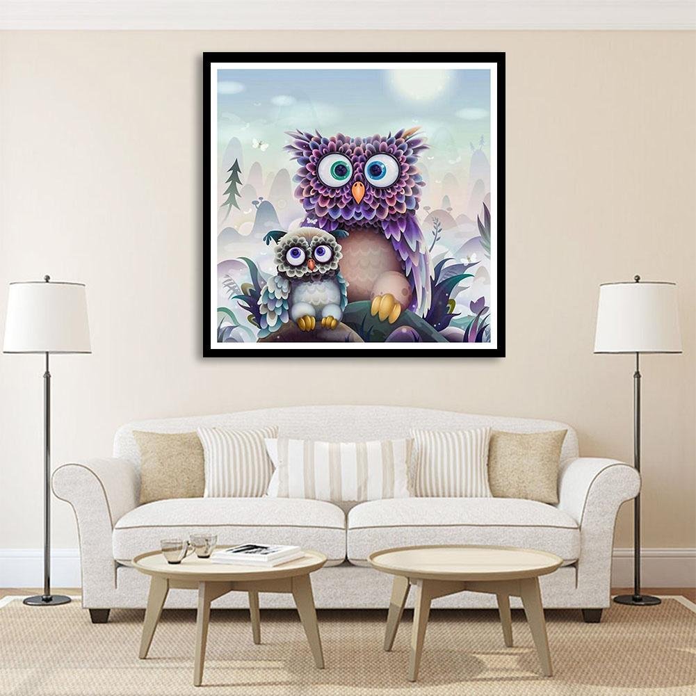 Diamond Painting - Full Round - Cartoon Owl B