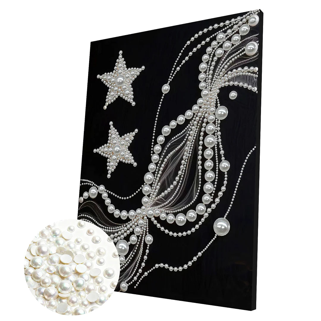 DIY Pearl Painting With Frame - Handmade Self-Adhesive Pearls - Starry Silk (30*40cm) C