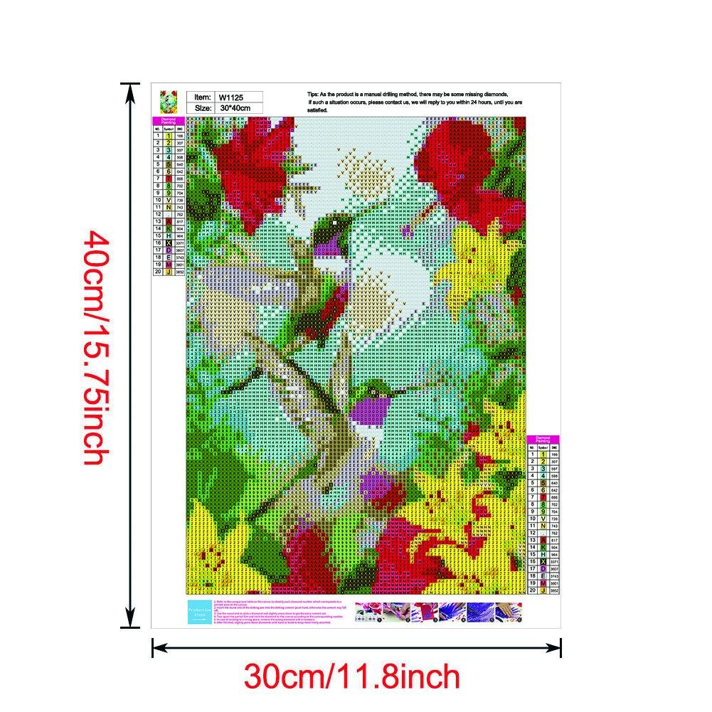 Diamond Painting - Full Round - Bird Flower A