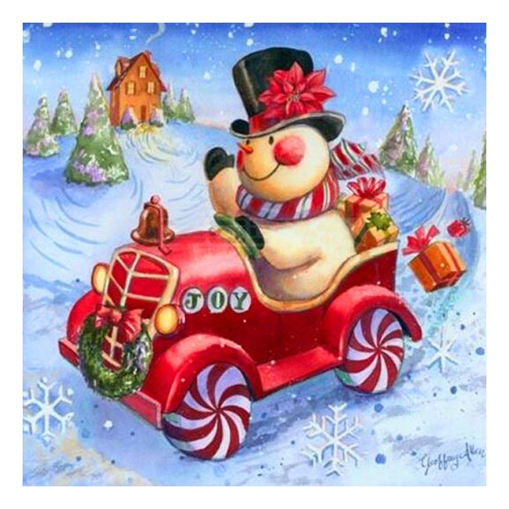 5D Diy Diamond Painting Kit Full Round Beads Snowman