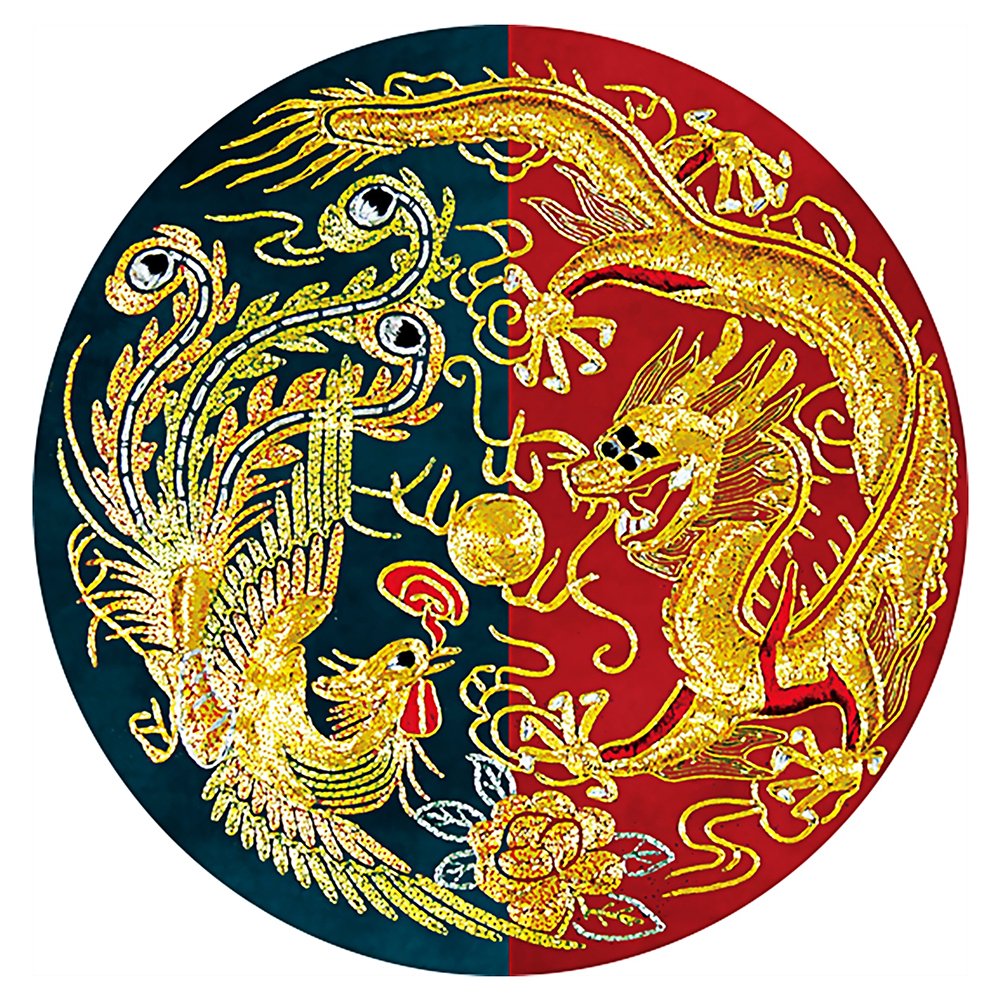 11ct Stamped Cross Stitch Dragon And Phoenix Quilting Fabric (60*60cm)