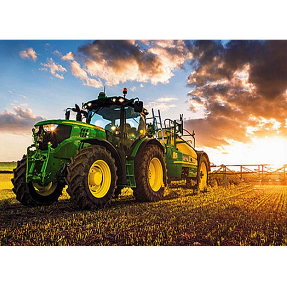 5D Diy Diamond Painting Kit Full Round Beads Tractor