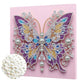 DIY Pearl Painting With Frame - Handmade Self-Adhesive Pearls - Purple Butterfly (25*25cm)
