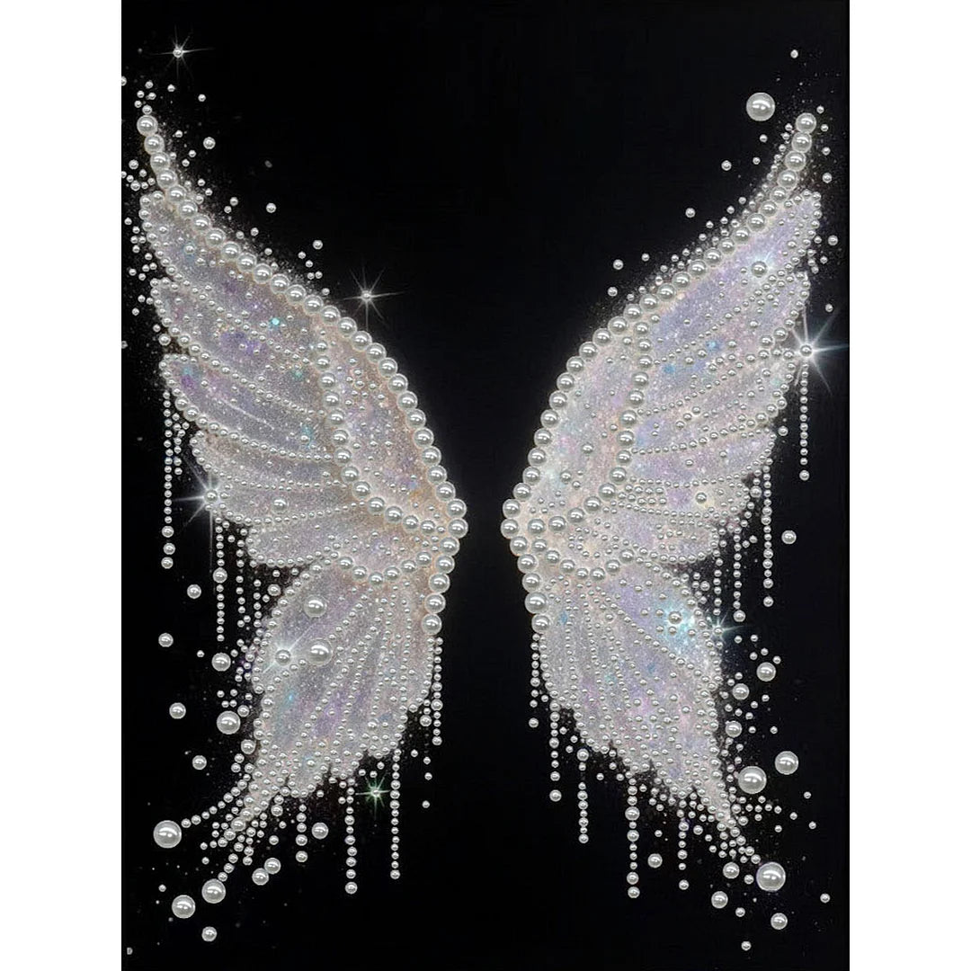 DIY Pearl Painting With Frame - Handmade Self-Adhesive Pearls - Wing (30*40cm)