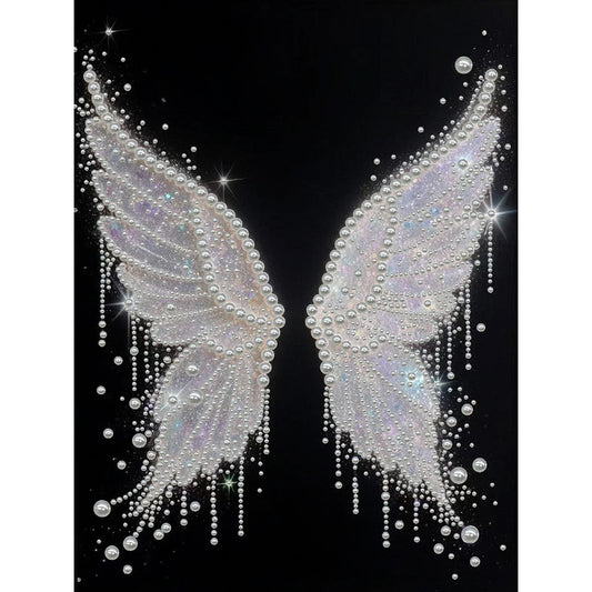 DIY Pearl Painting With Frame - Handmade Self-Adhesive Pearls - Wing (30*40cm)