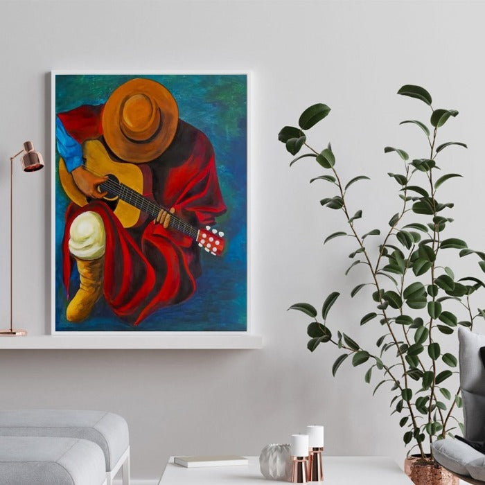 Frameless Oil Paint By Numbers Guitar Singer Acrylic paint Canvas Picture