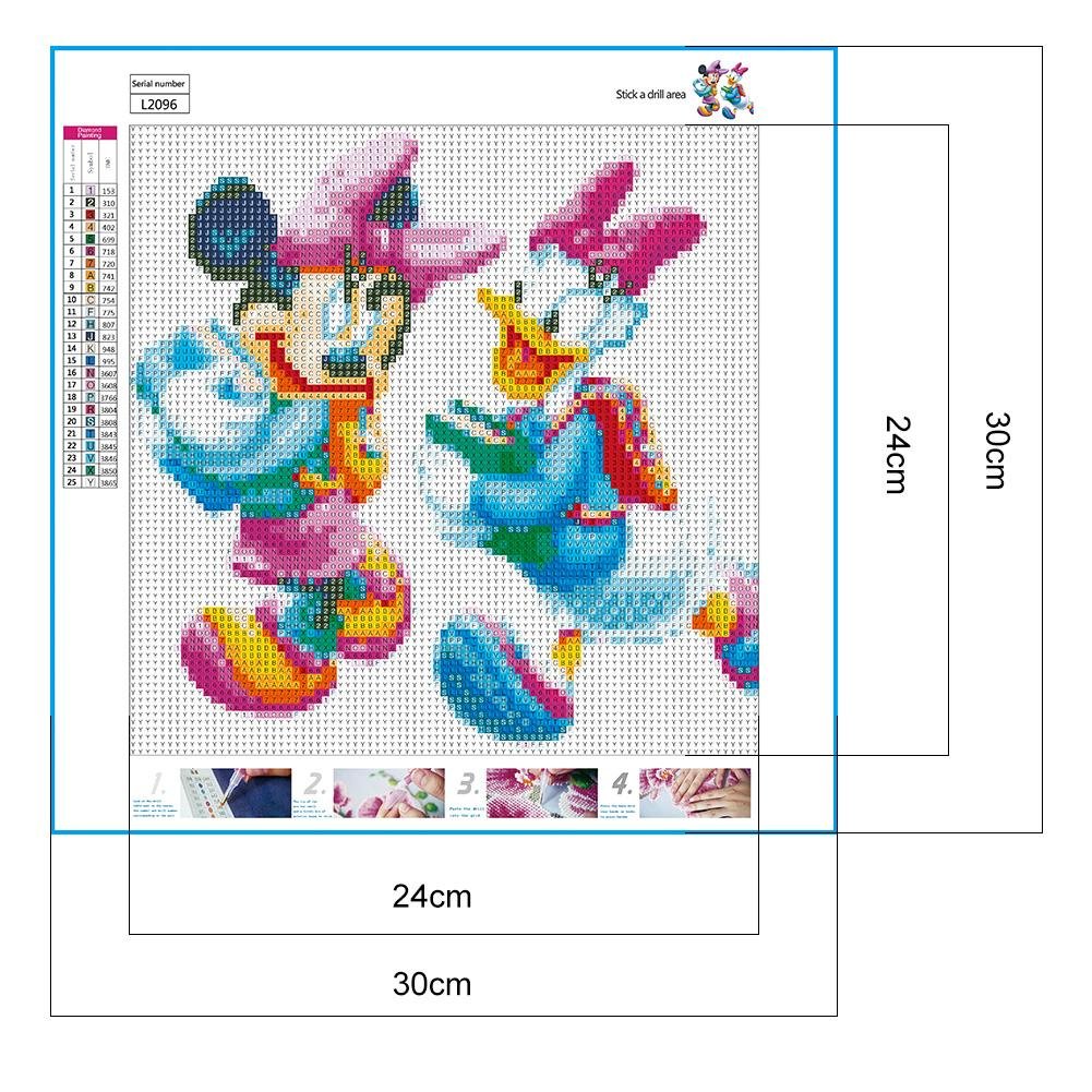 Minnie And Daisy Go To School Diamond Dotz Canvas Size