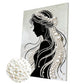 DIY Pearl Painting With Frame - Handmade Self-Adhesive Pearls - Elegant Girl (30*40cm) A