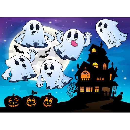 5D Diy Diamond Painting Kit Full Round Beads Flying Ghost