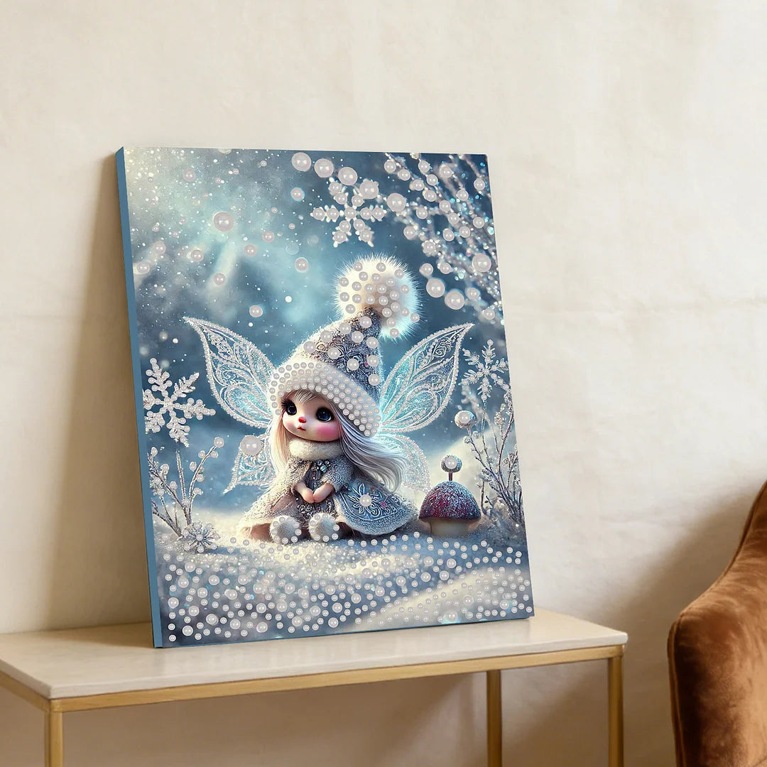 DIY Pearl Painting With Frame - Handmade Self-Adhesive Pearls - Elf (30*40cm)