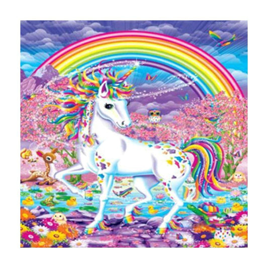 Diamond Painting - Full Round -  Rainbow White Unicorn