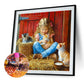 Diamond Painting - Full Round / Square - Girl And Cats