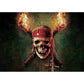 5D Diy Diamond Painting Kit Full Round Beads Skull Pirate