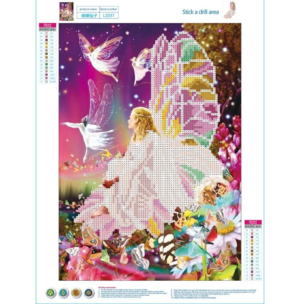 Diamond Painting - Partial Round - Butterfly Fairy Girl