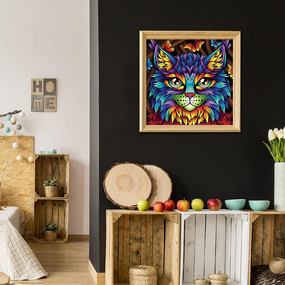 Diamond Painting - Full Round - Colorful Cat B
