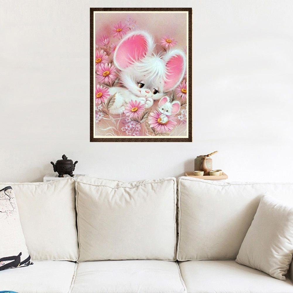 Diamond Painting - Partial Round - Cute White Mouse