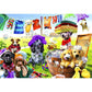 5D Diy Diamond Painting Kit Full Round Beads Playing Pets Dog