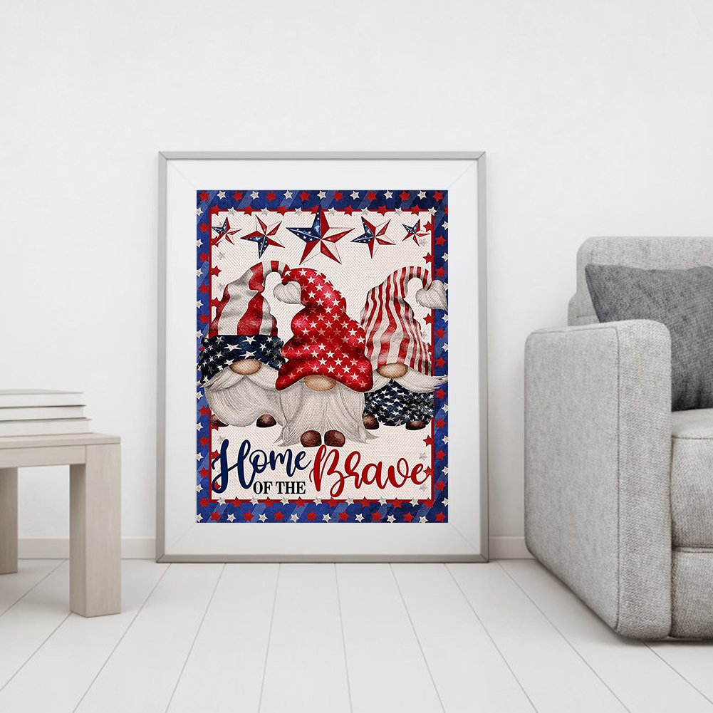11ct Stamped Cross Stitch - Independence Day Gnome (40*50cm)