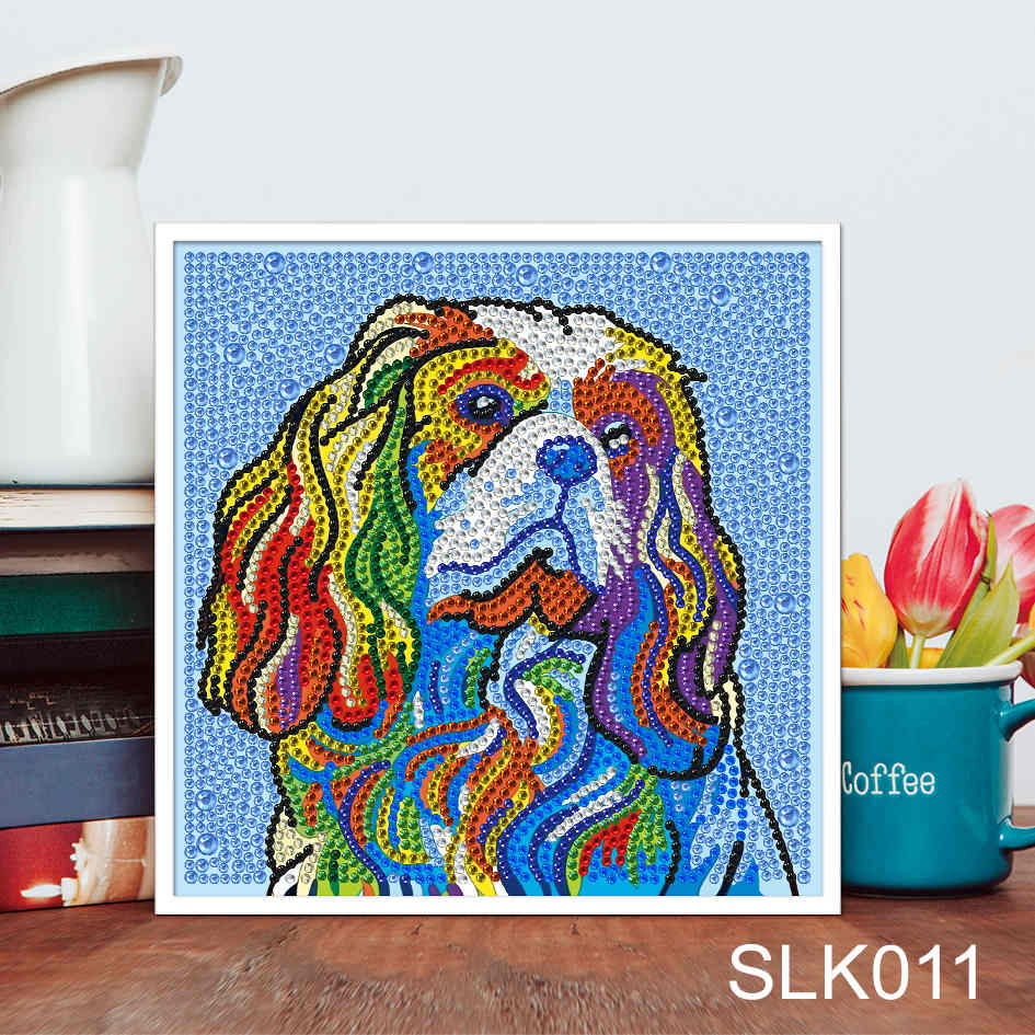Dog | Crystal Rhinestone Diamond Painting Kits for children A | 18x18cm