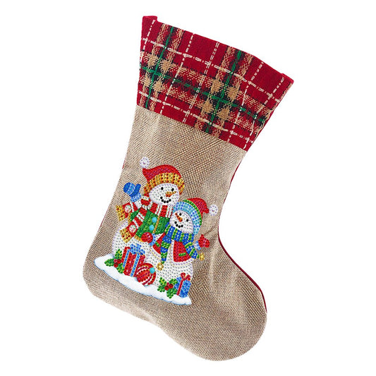 DIY Diamond Painting Chritsmas Snowman Socks