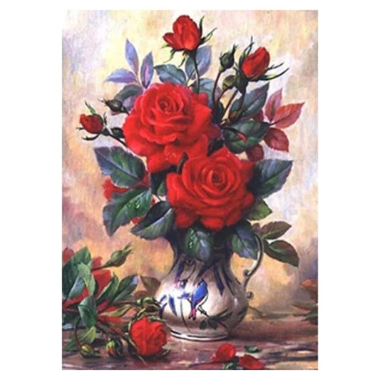 11ct Stamped Cross Stitch Red Flower(40*50cm)